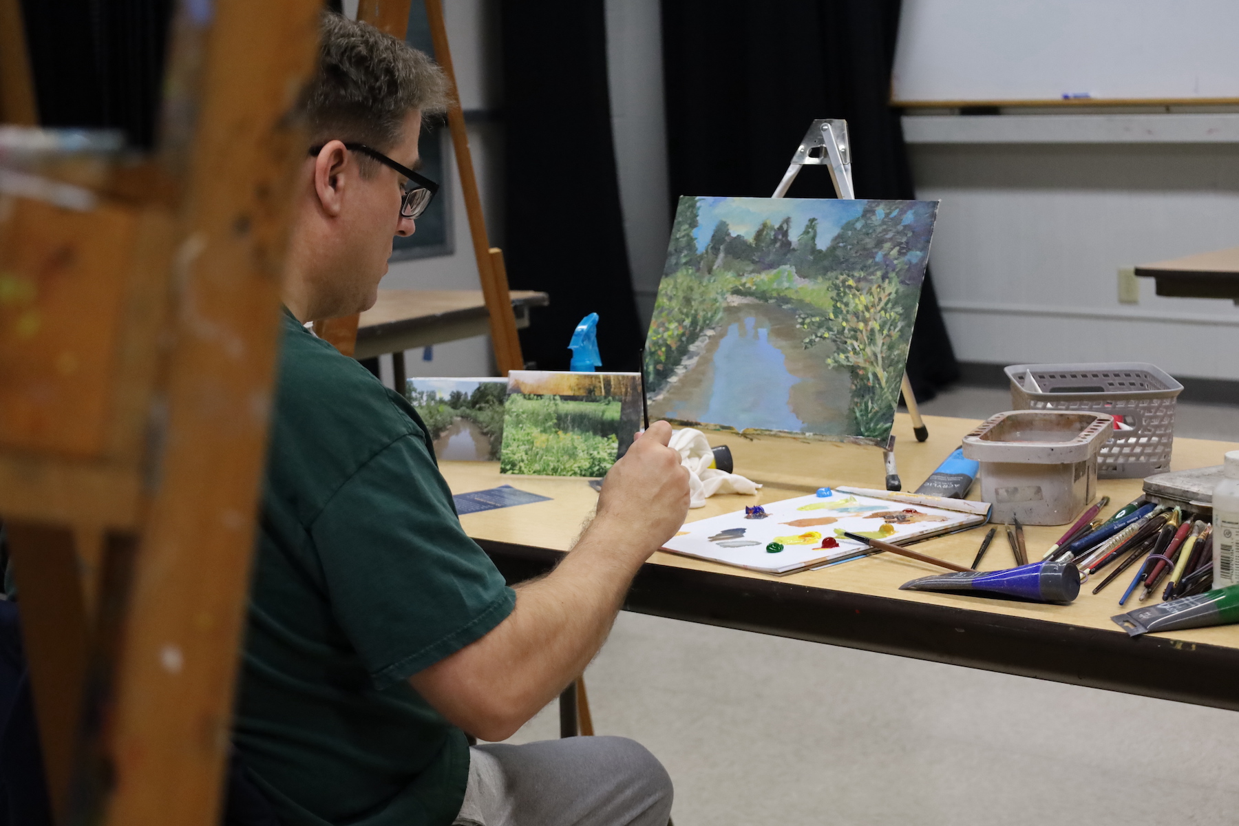 Man Painting Acrylics Fall 2024