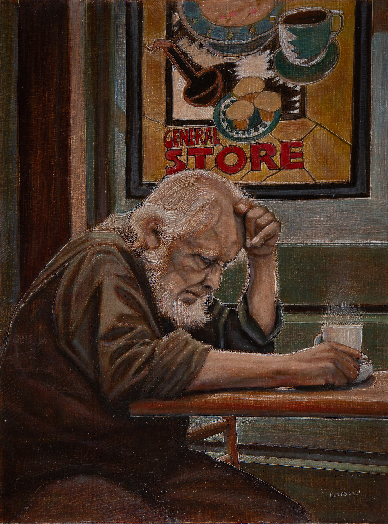 Spring Green Cafe Oil 2024