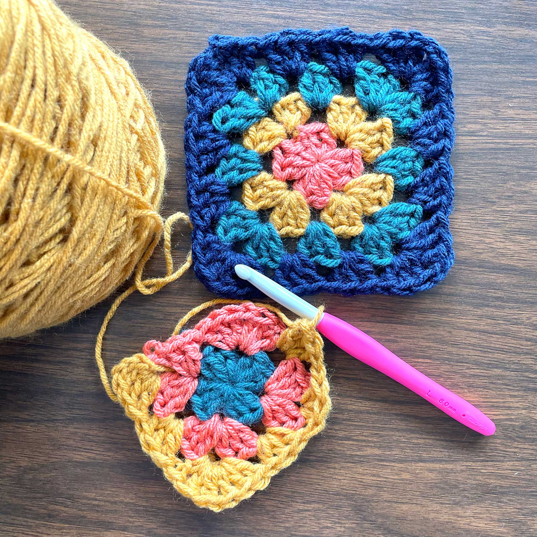 Unraveled Crochet Granny Square Fiber
