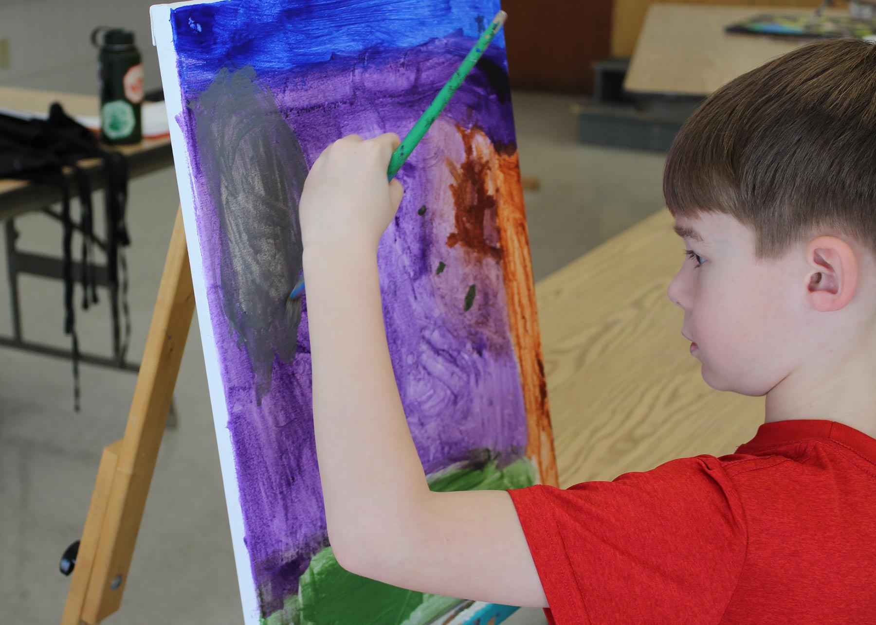 Boy Painting Canvas