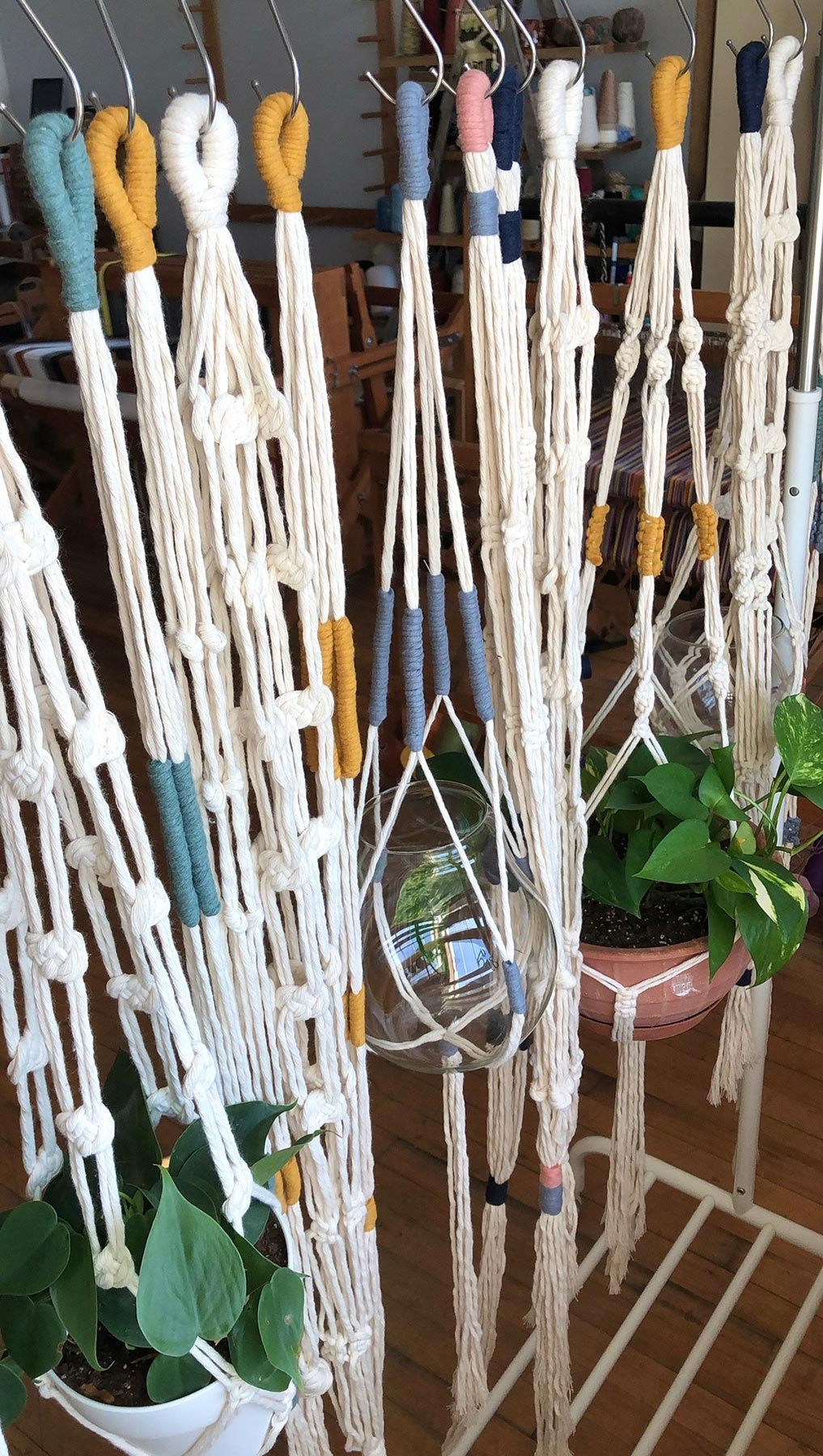 Unraveled Macrame Plant Holder Fiber