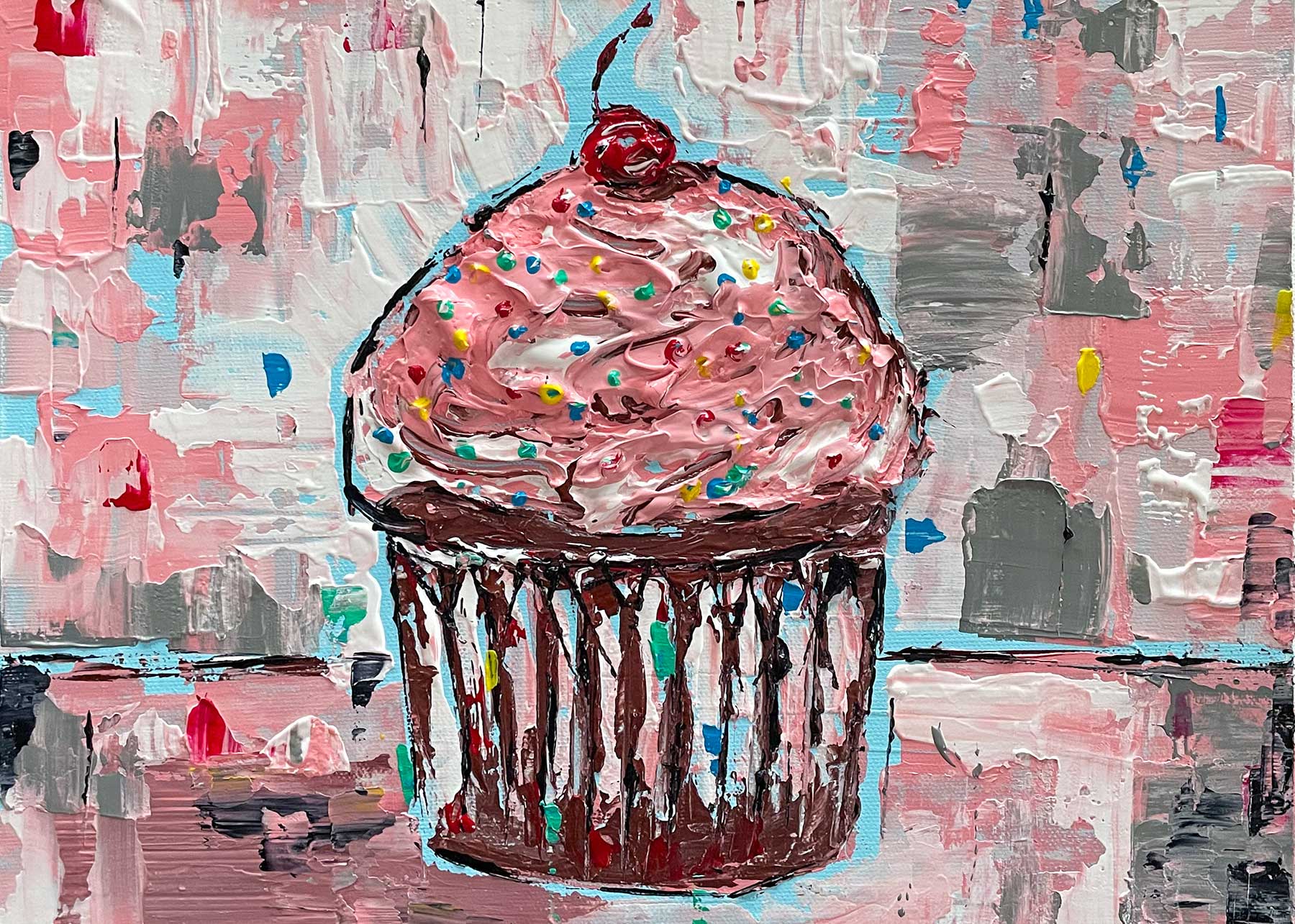 Veronica Averkamp Cupcake Palette Knife Painting Crop