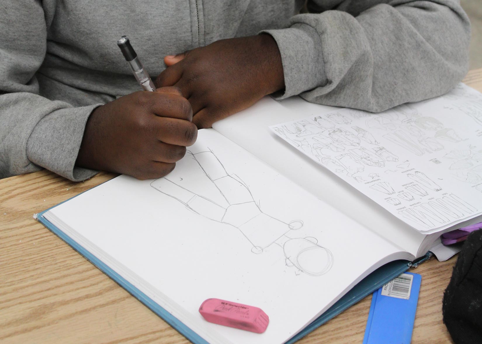 Kids Graphite Drawing In Sketchbook 2021 Crop