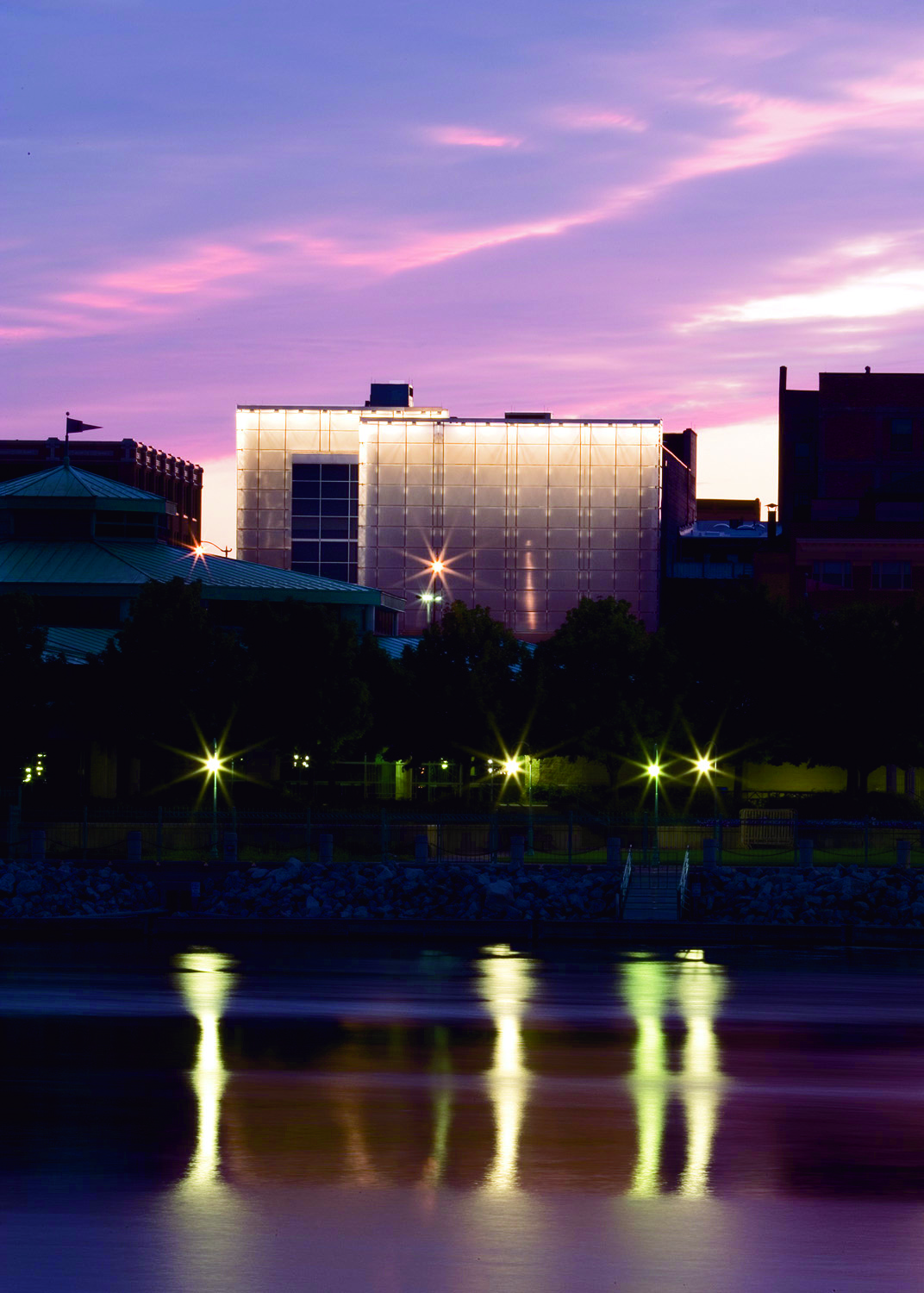 Racine Art Museum view from Lake Michigan